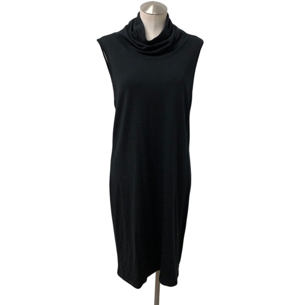 Icebreaker Dress Womens XL Black 100% Merino Wool Sleeveless Cowl Neck Shift